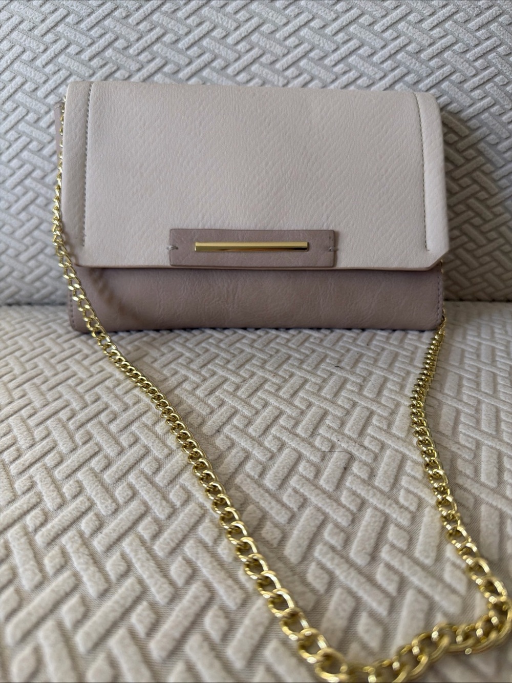 Danielle Nicole Blush and Taupe Two-Tone Chain Crossbody